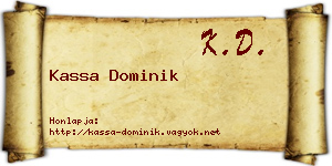 Kassa Dominik névjegykártya